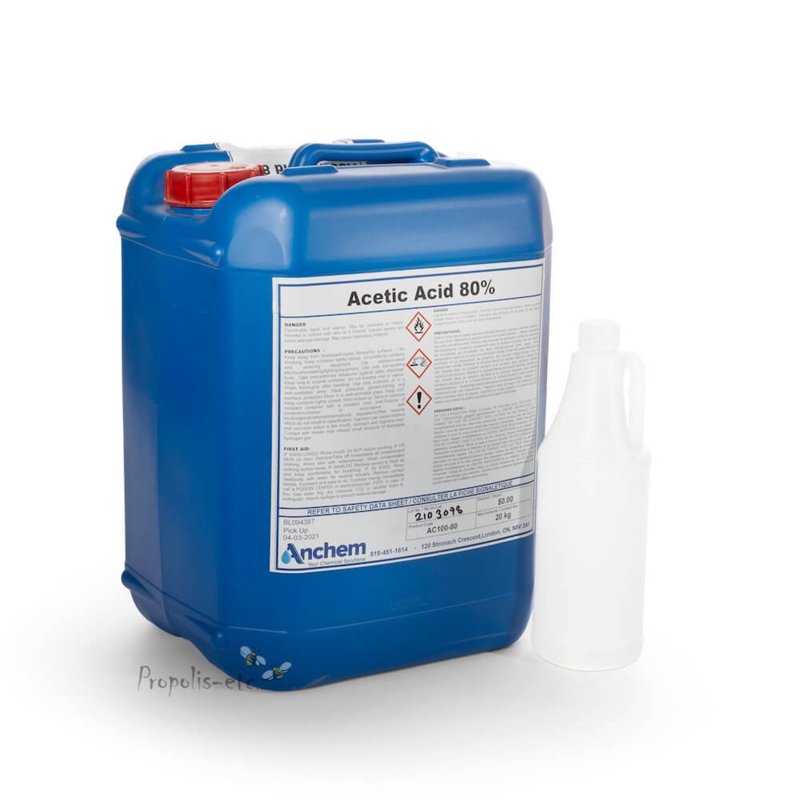 Acetic acid 80% FG E260 - 20kg,- Blár Brúsi